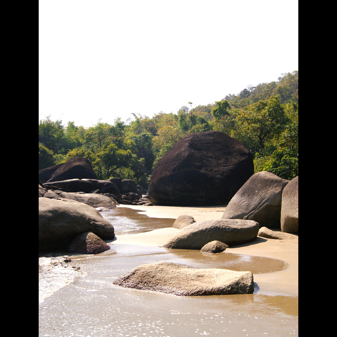 Granite boulders on beach